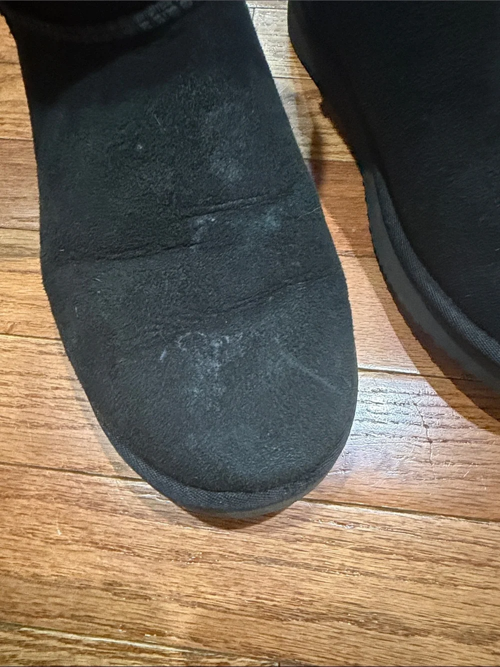 Classic Black Suede Fuzzy Lined Boots